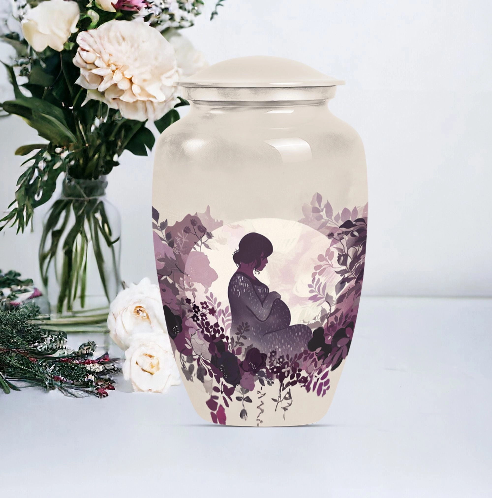 Mother & Man Tribute: Stately Aluminium Cremation Urn Duo