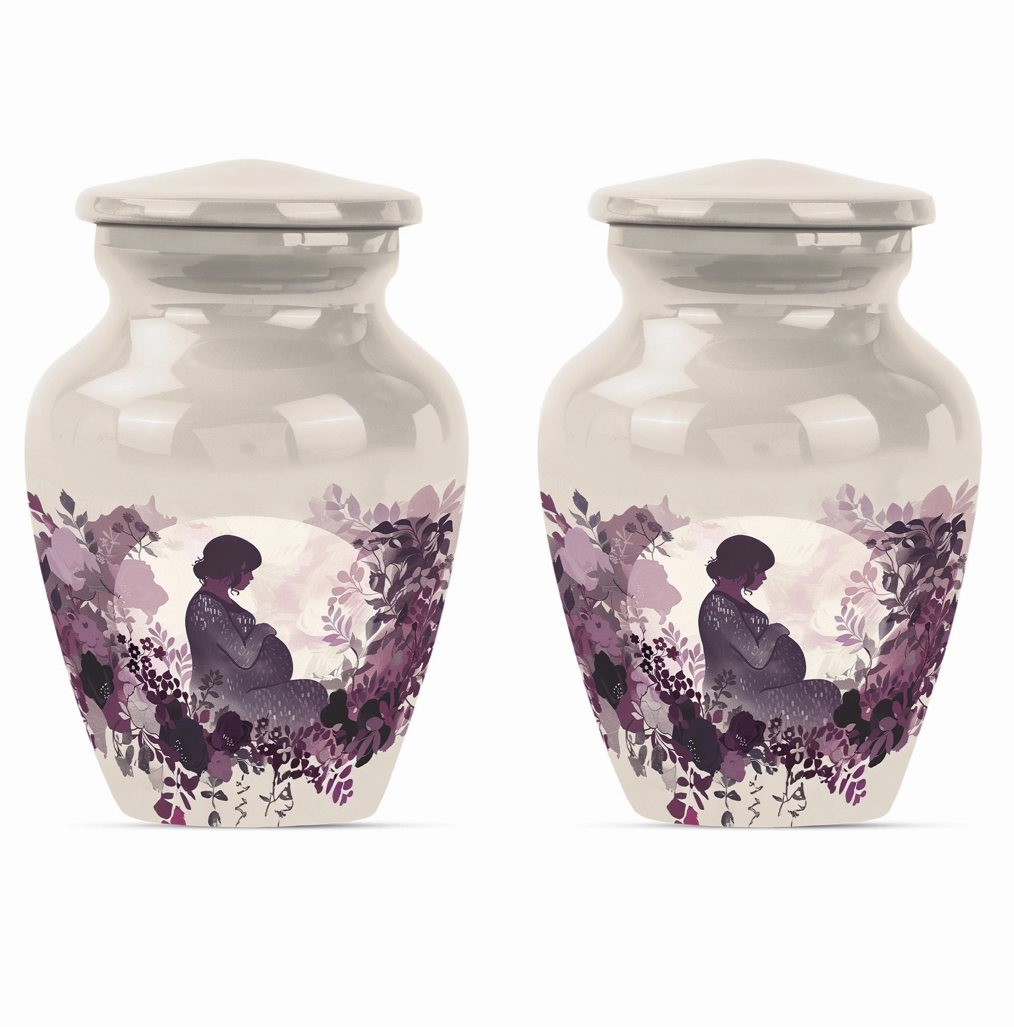 Mother & Man Tribute: Stately Aluminium Cremation Urn Duo
