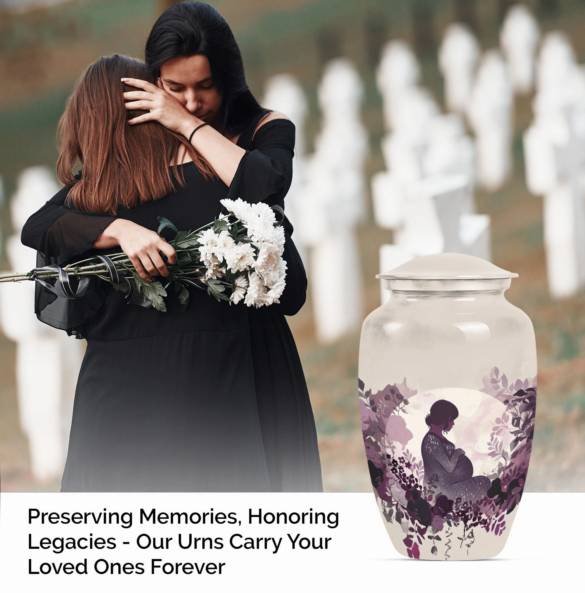 Mother & Man Tribute: Stately Aluminium Cremation Urn Duo