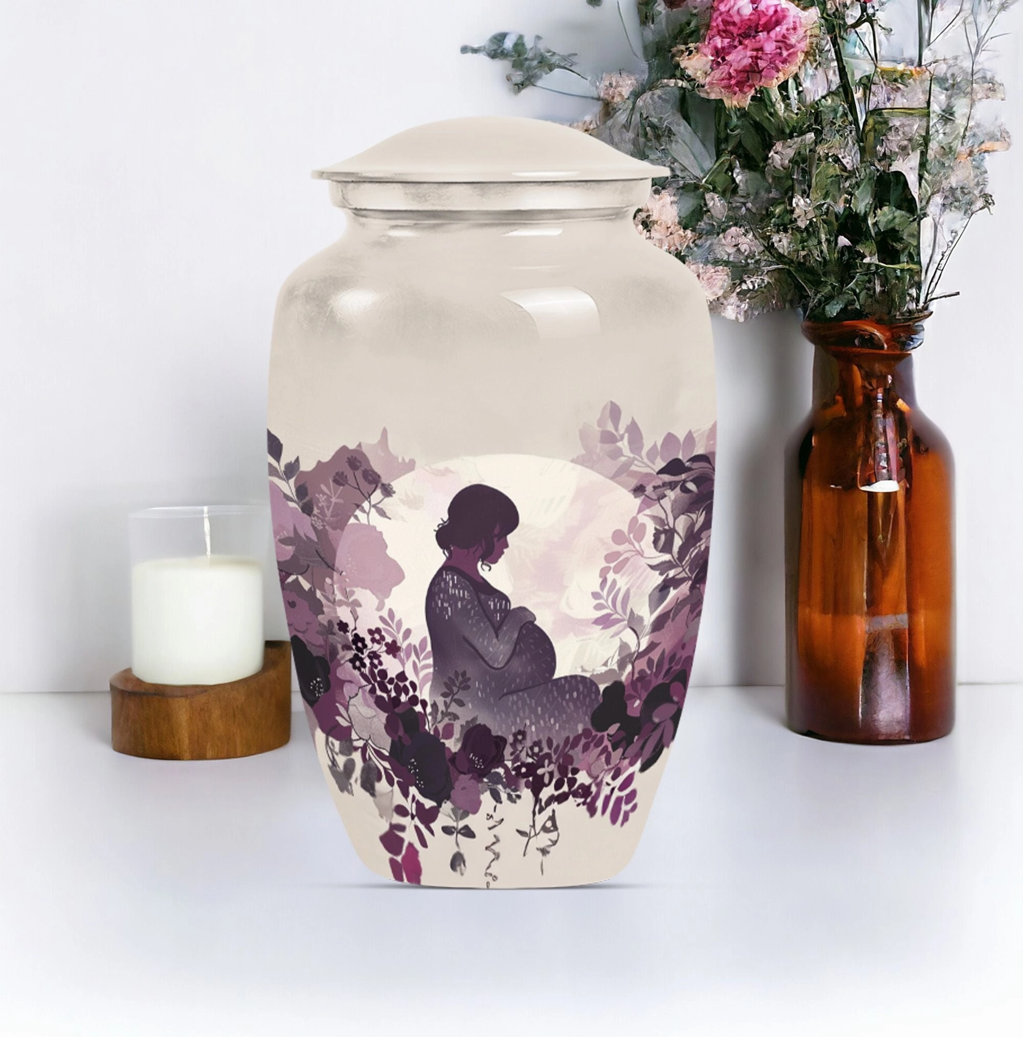 Mother & Man Tribute: Stately Aluminium Cremation Urn Duo
