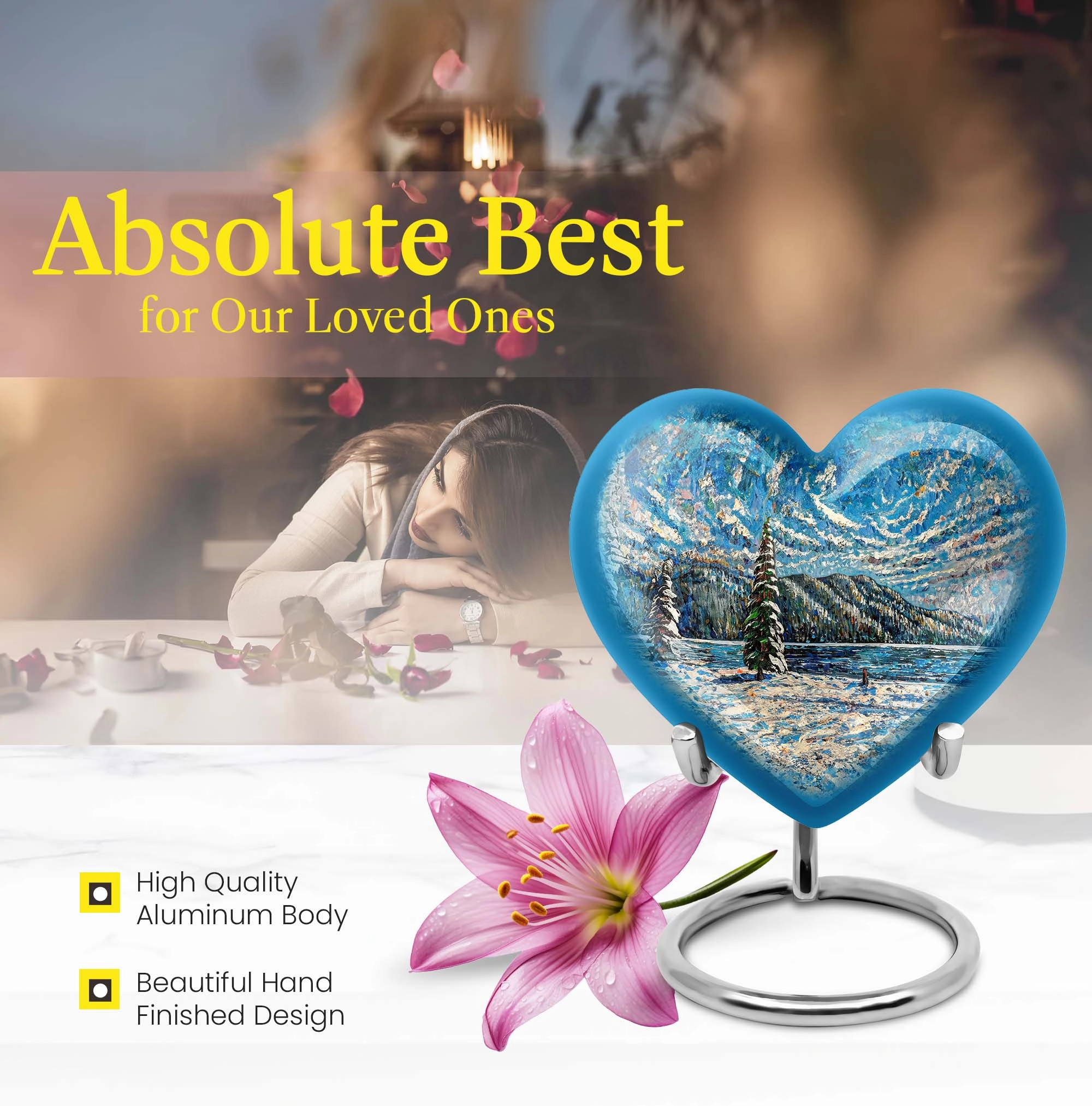 Mountains Urn Embrace - The Classic Cremation Treasure for Adults