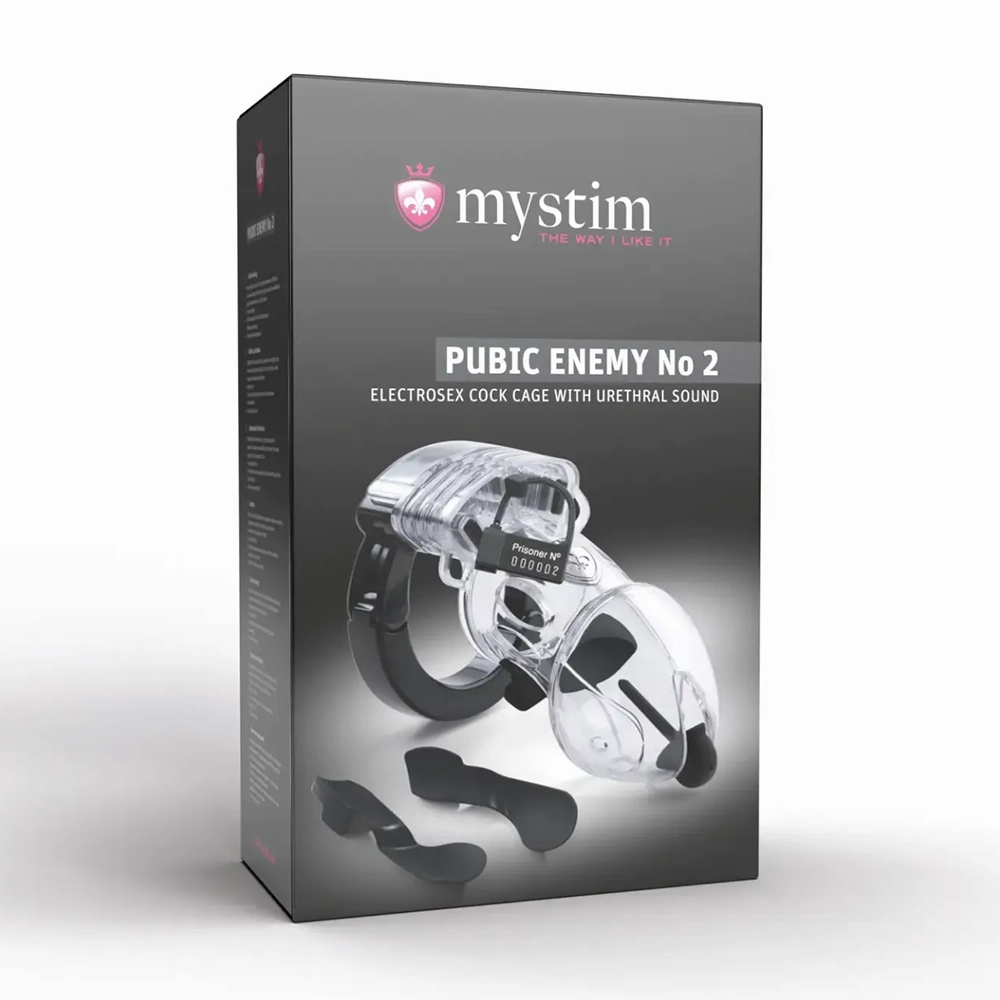 Mystim Pubic Enemy No. 2 Electrosex Cock Cage With Urethral Sound