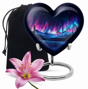 Northern Lights Restful Embrace: Men's Cremation Urn