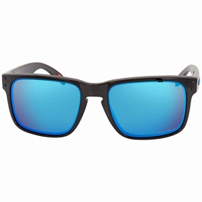 Oakley OO9102-F555 Holbrook Prizm Sapphire Square Men's Sunglasses, Polished Black/Prizm Sapphire