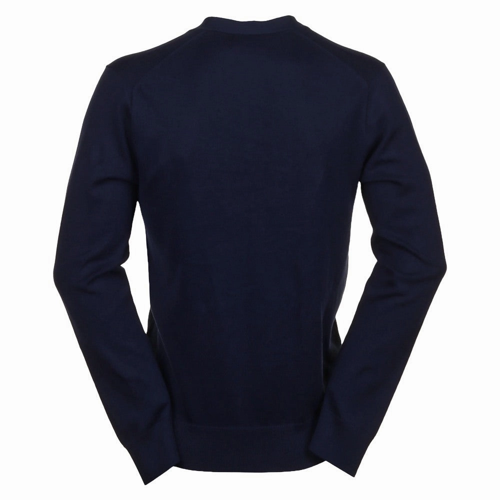 Ralph Lauren Cotton Coolmax V-Neck Golf Cardigan Refined Navy - FW24 Men