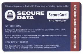 RFID Blocking Card (Insert into your wallet purchase to protect your cards from scanners)