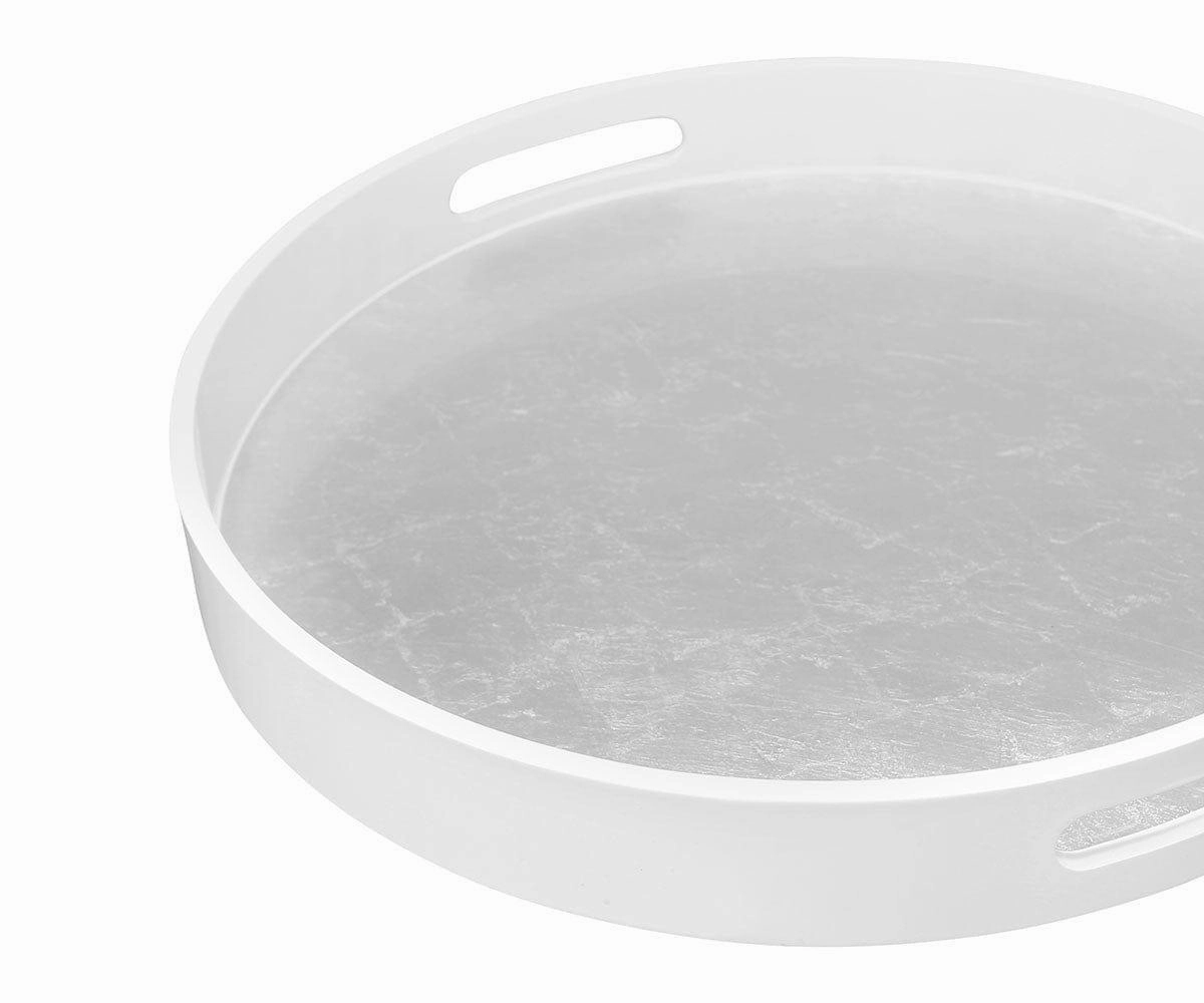 Round Silver Leaf Tray