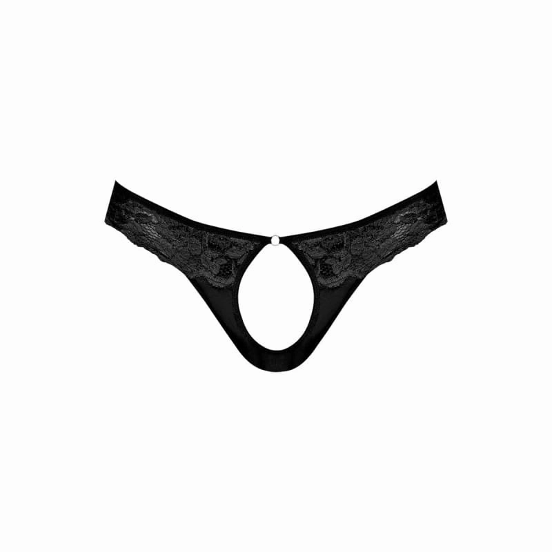 Sassy Lace - Open Ring Thong - Small/medium - Black