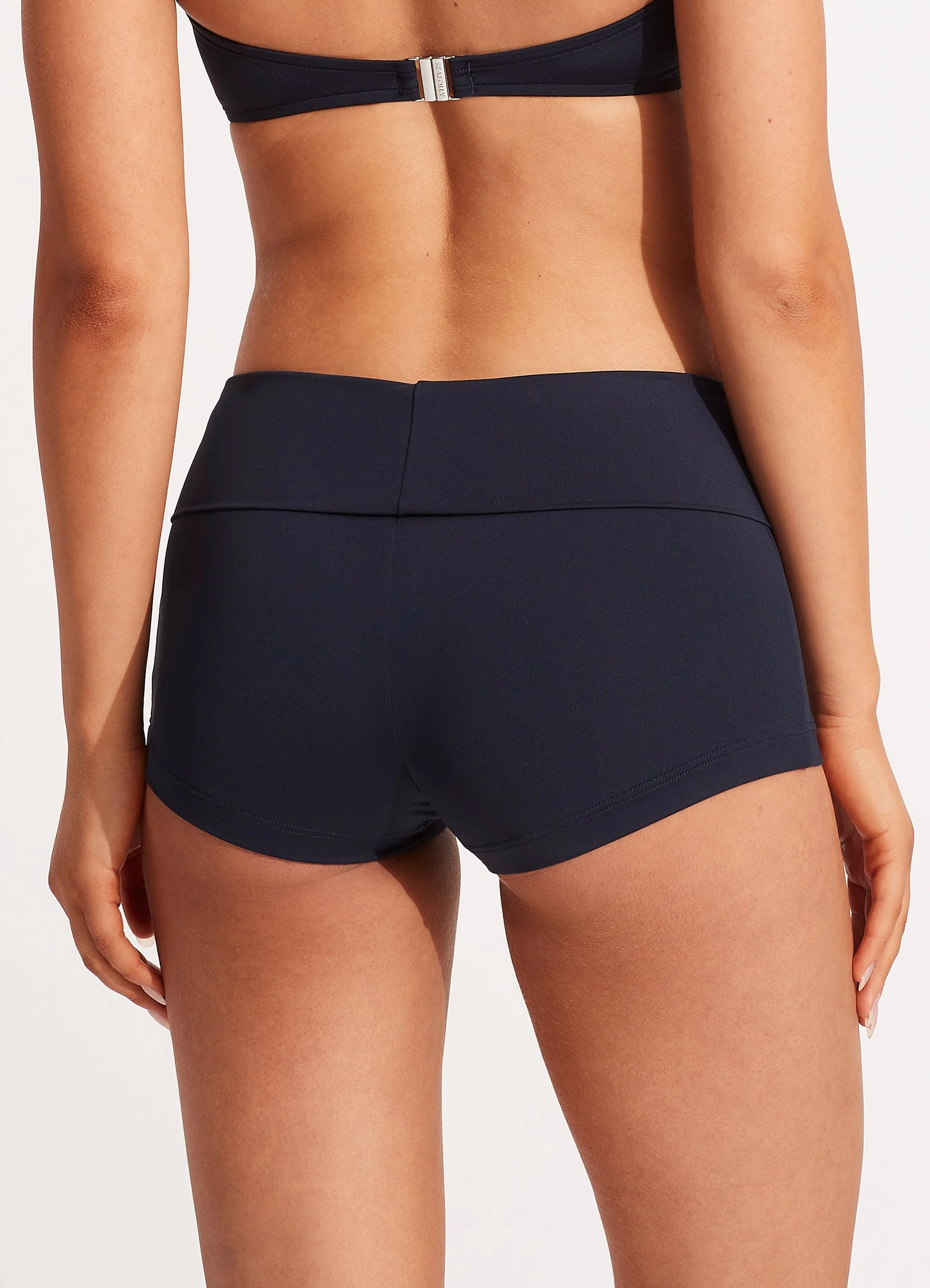Seafolly Collective Roll Top Boyleg - True Navy