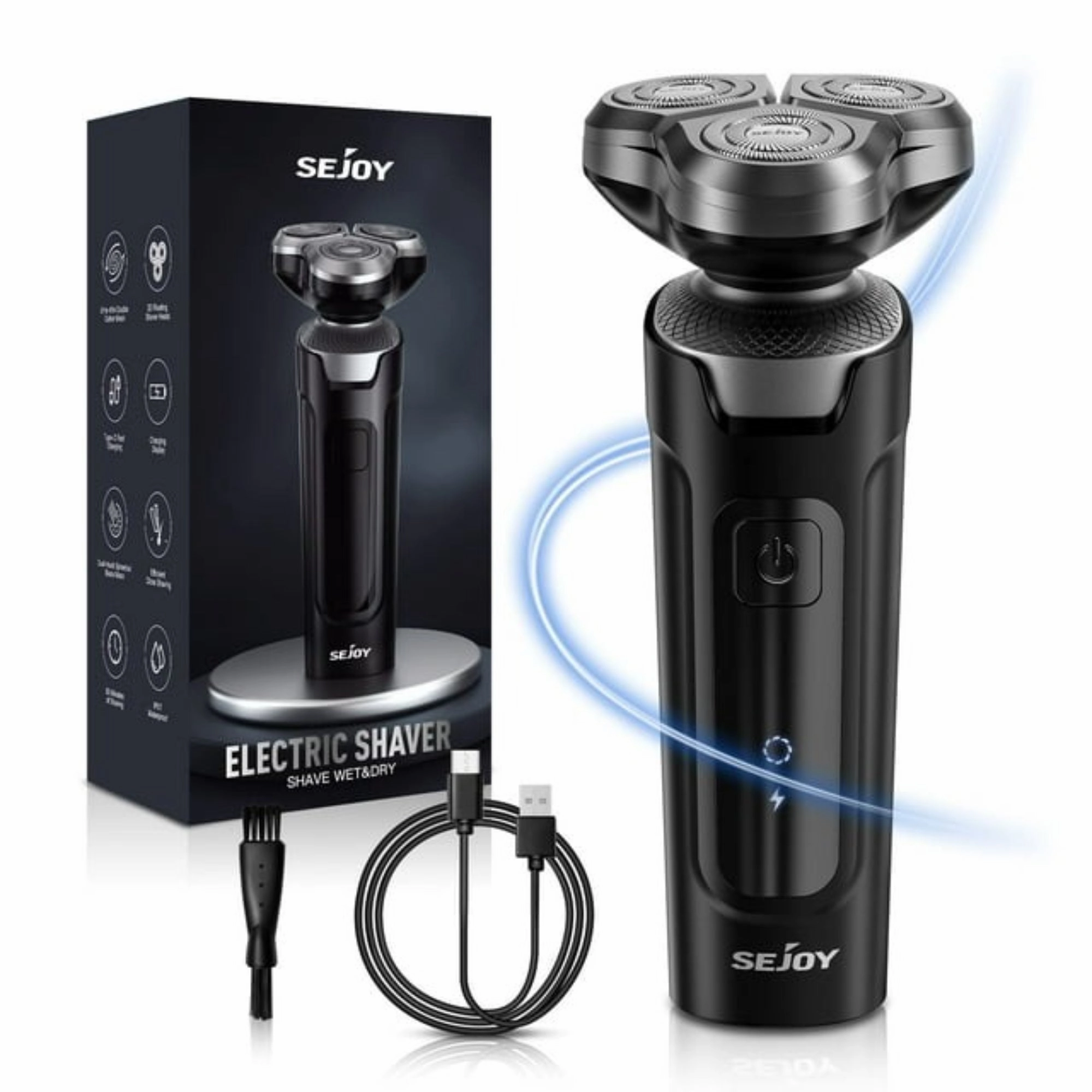 Sejoy TXD-X2 Men's 3D Electric Razor Shaver, IPX7 Waterproof Cordless Rechargeable