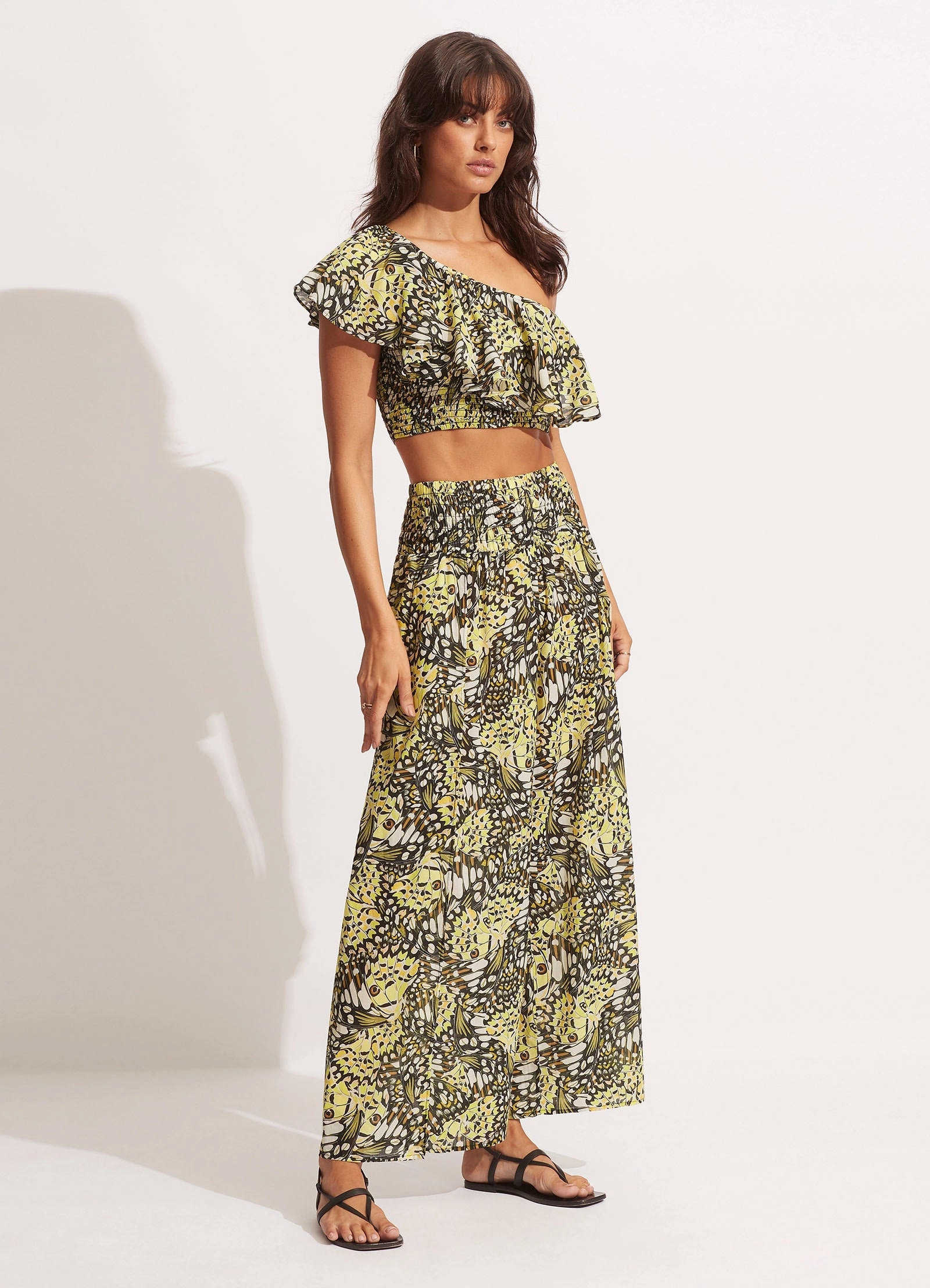 Take Flight One Shoulder Top - Wild Lime