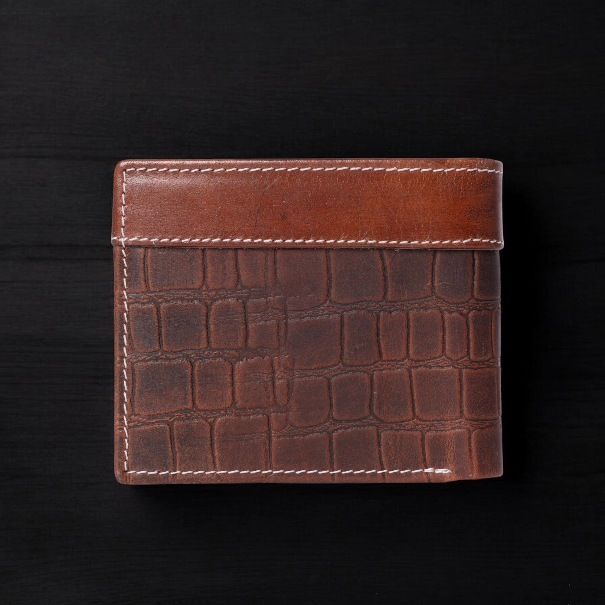 The Aztec Wallet - Hand-Tooled Brown Full Grain Leather Wallet
