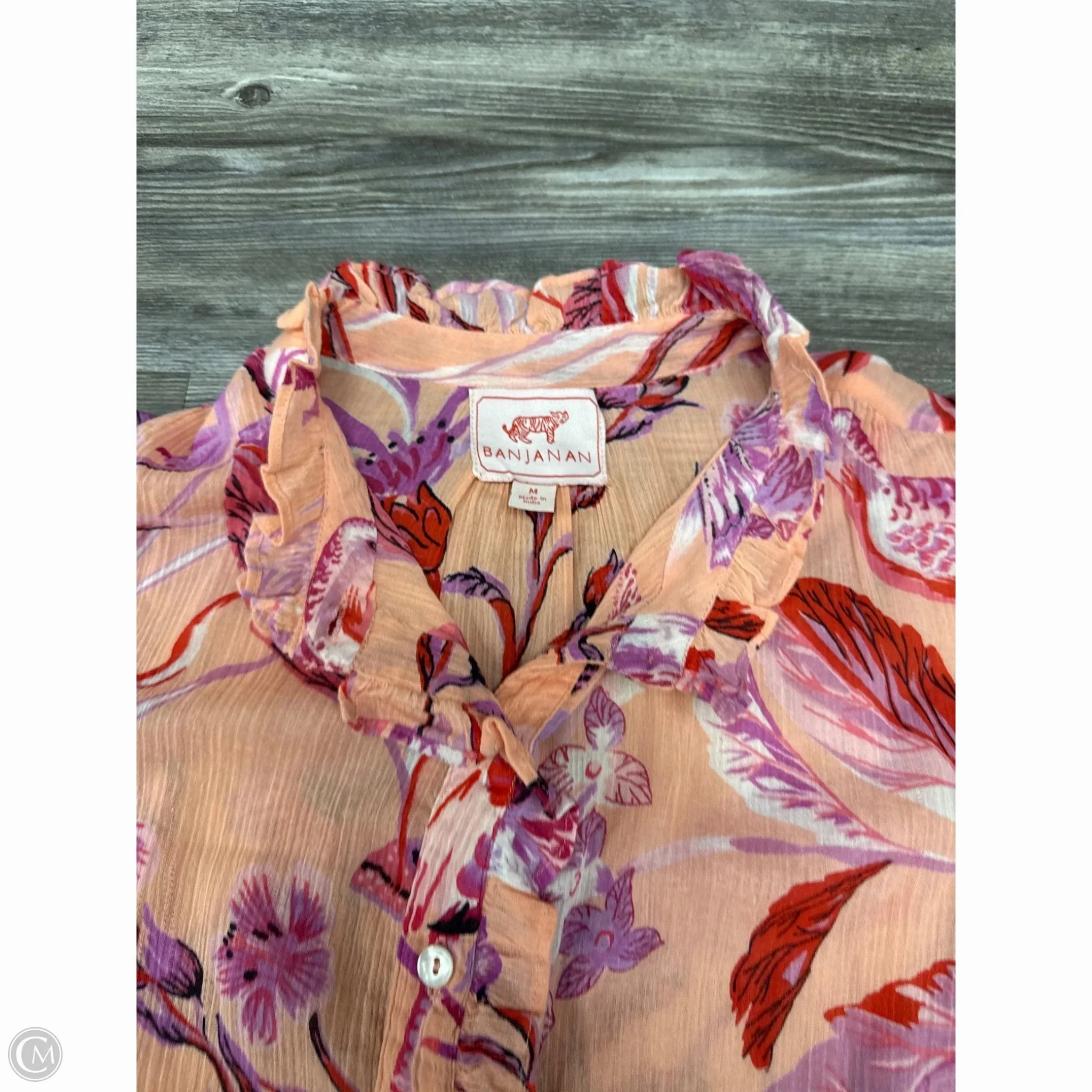Top Long Sleeve By Banjanan In Pink & Purple, Size: M