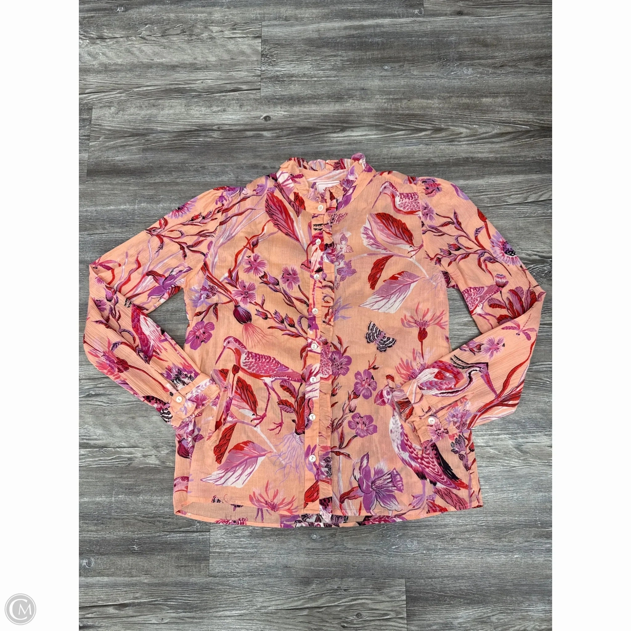 Top Long Sleeve By Banjanan In Pink & Purple, Size: M