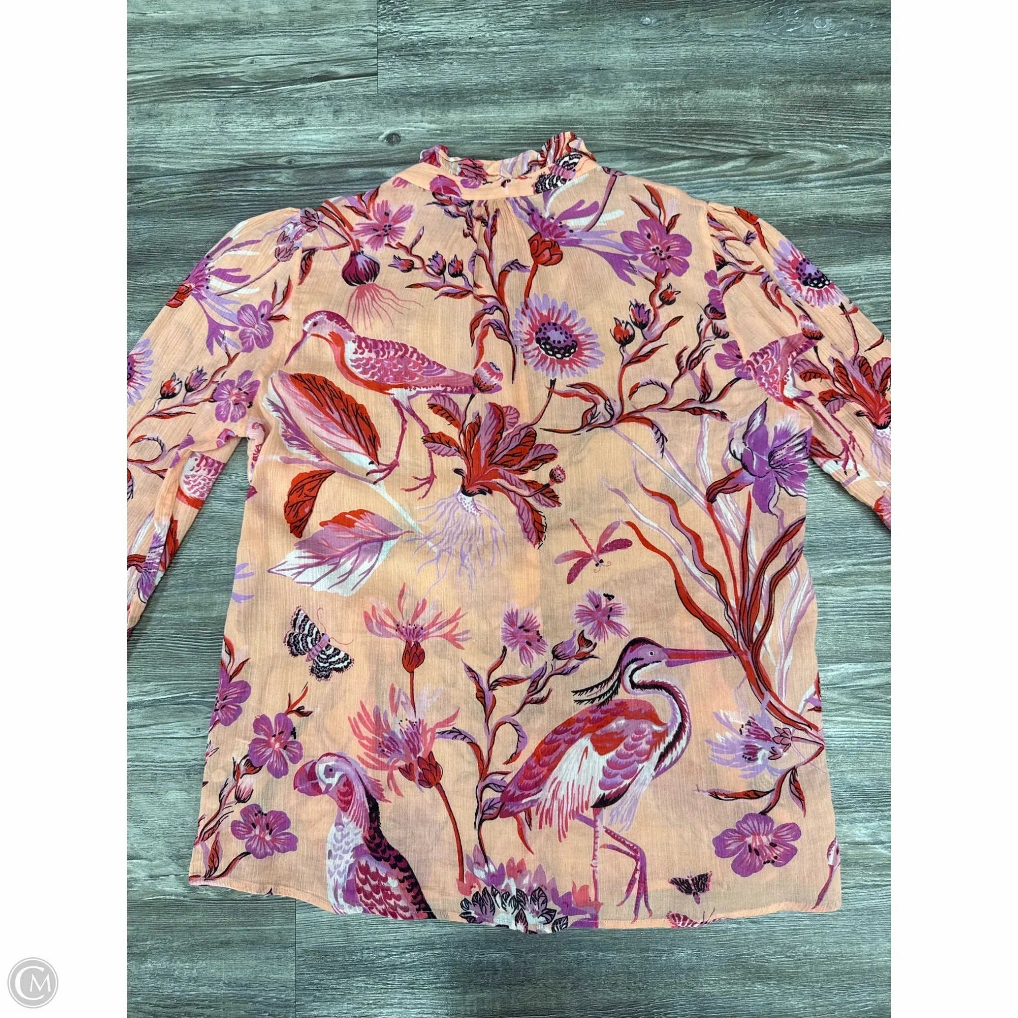 Top Long Sleeve By Banjanan In Pink & Purple, Size: M