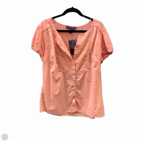Top Short Sleeve By Gloria Vanderbilt In Coral, Size: L
