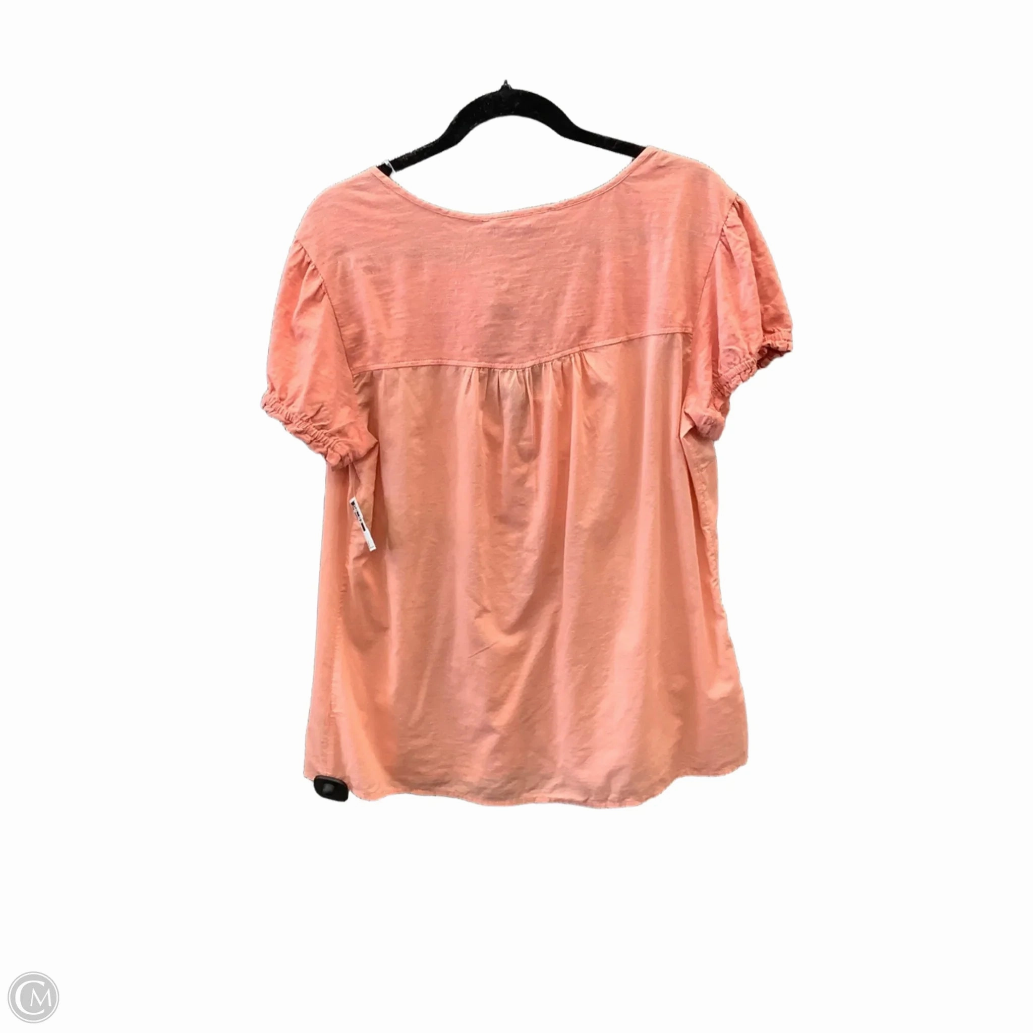 Top Short Sleeve By Gloria Vanderbilt In Coral, Size: L