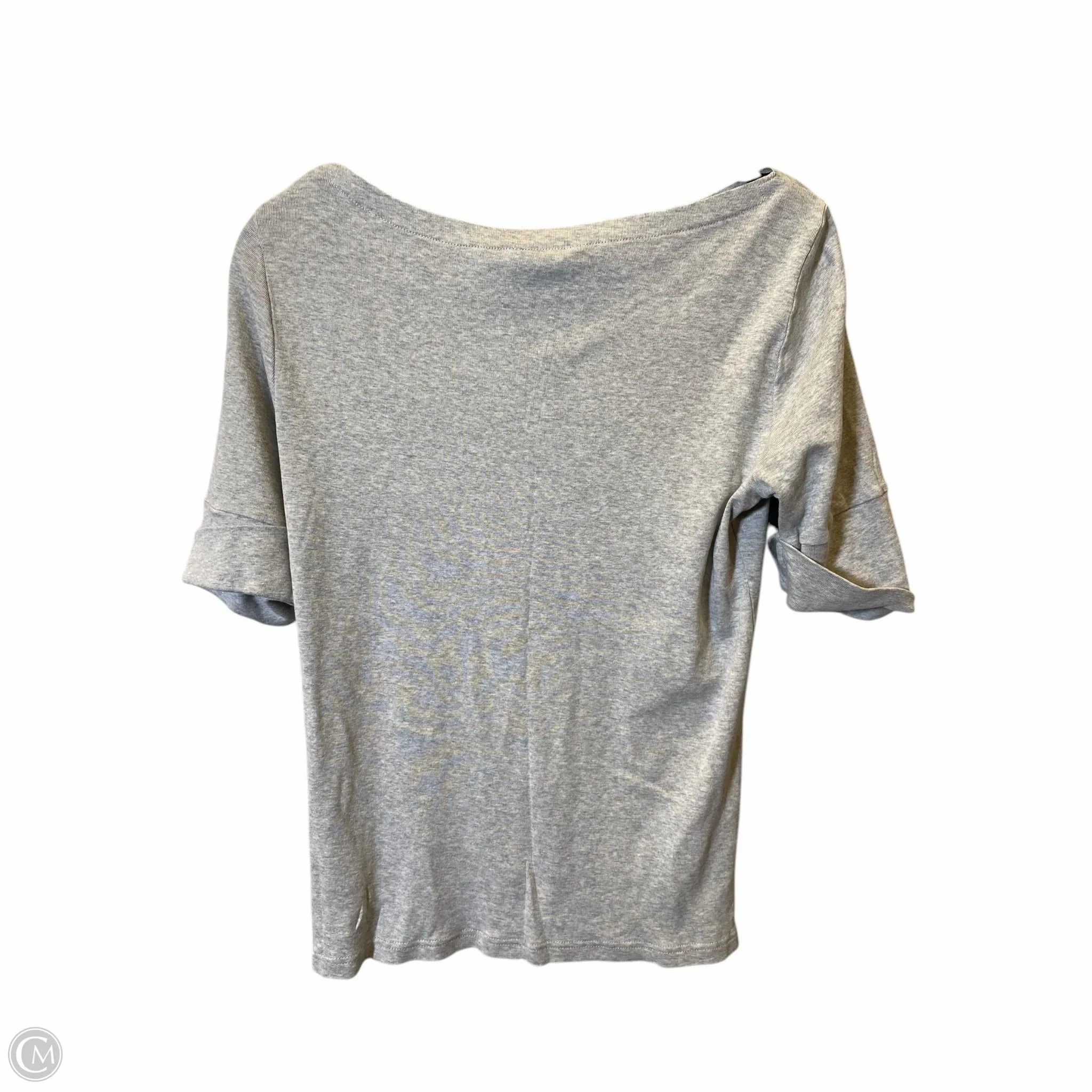 Top Short Sleeve By Lauren By Ralph Lauren In Grey, Size: L