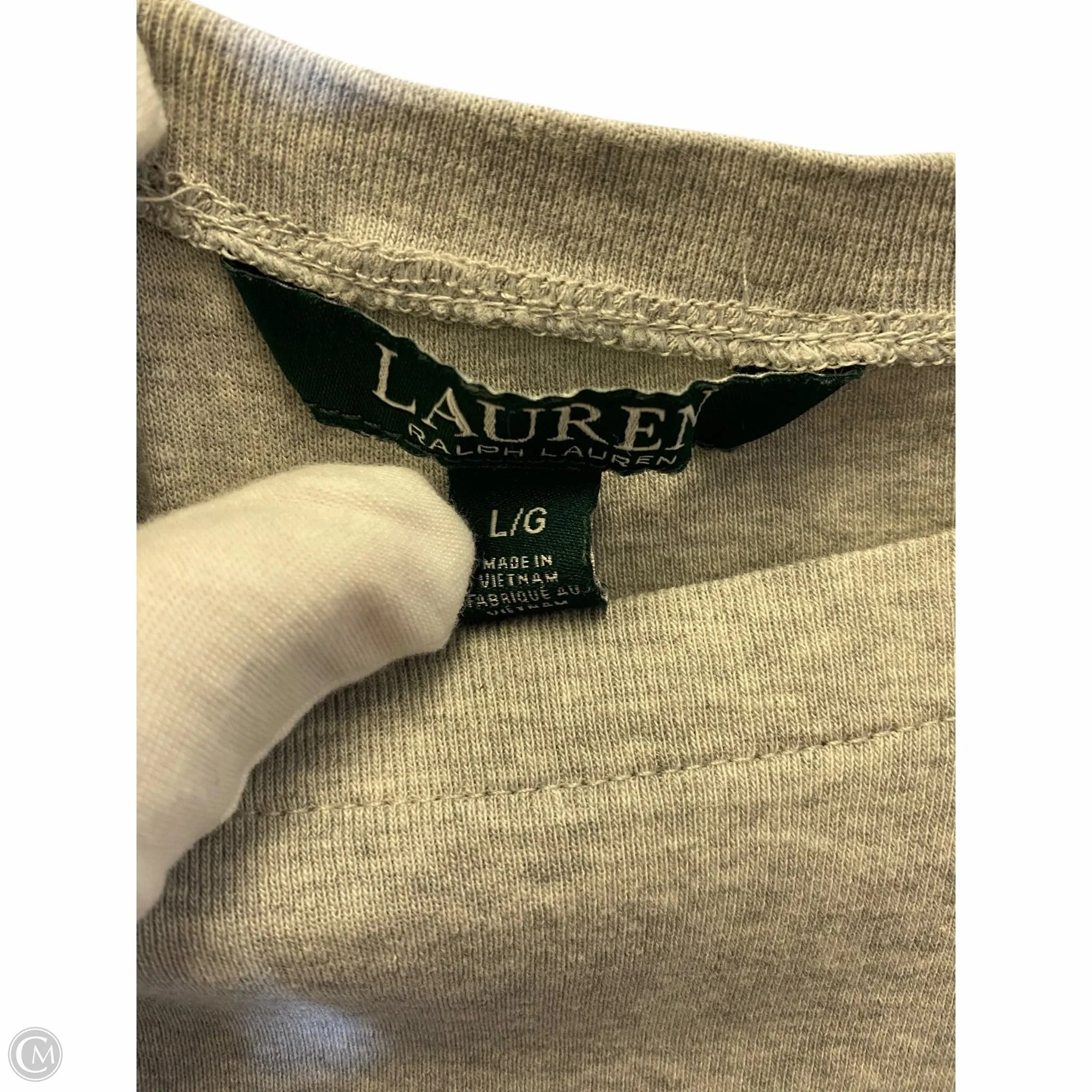 Top Short Sleeve By Lauren By Ralph Lauren In Grey, Size: L