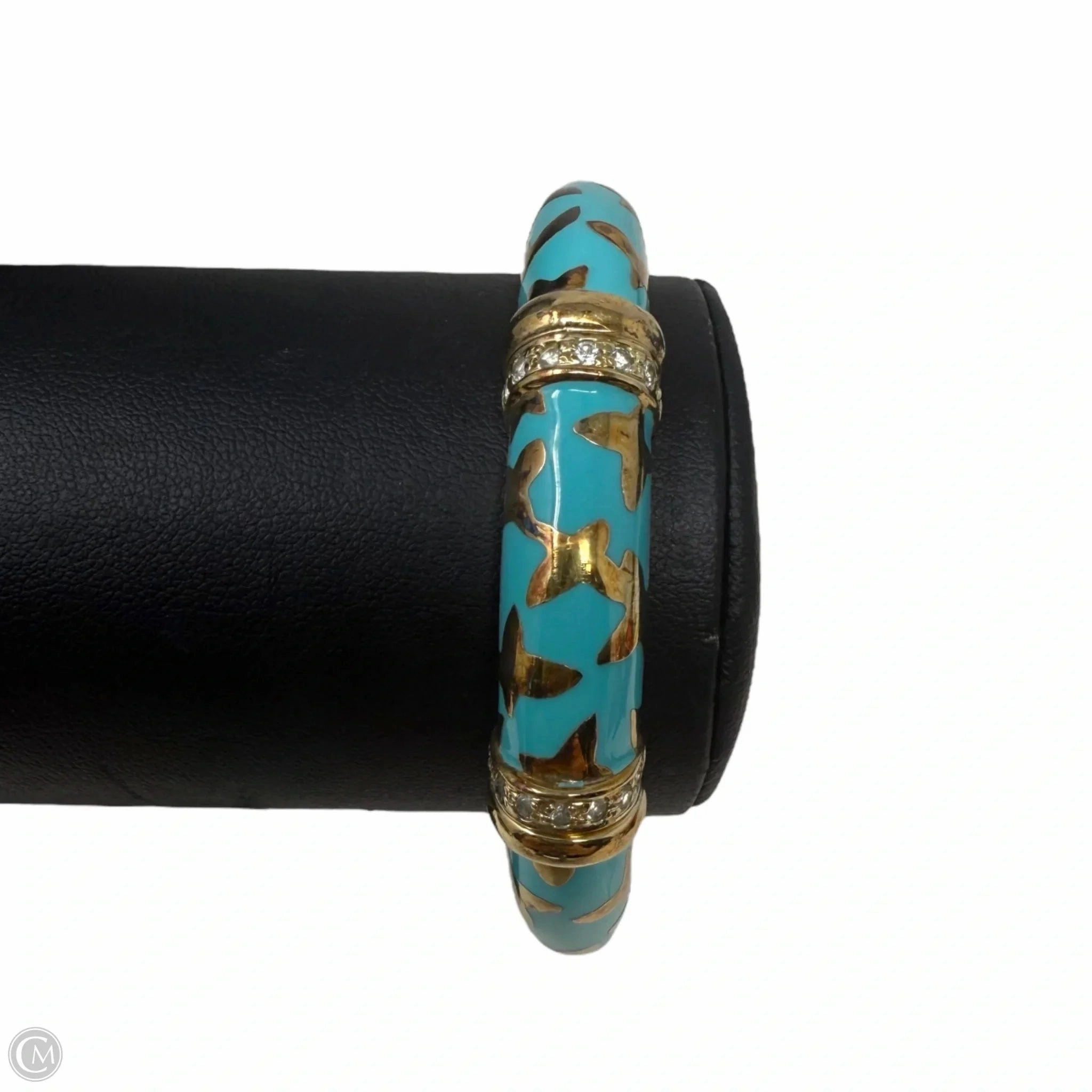 Topaz Farfalle Hinged Bangle Bracelet By Angelique de Paris