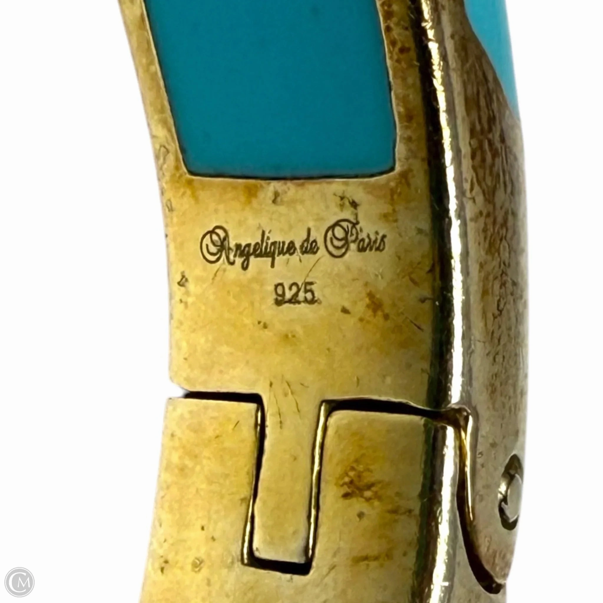 Topaz Farfalle Hinged Bangle Bracelet By Angelique de Paris