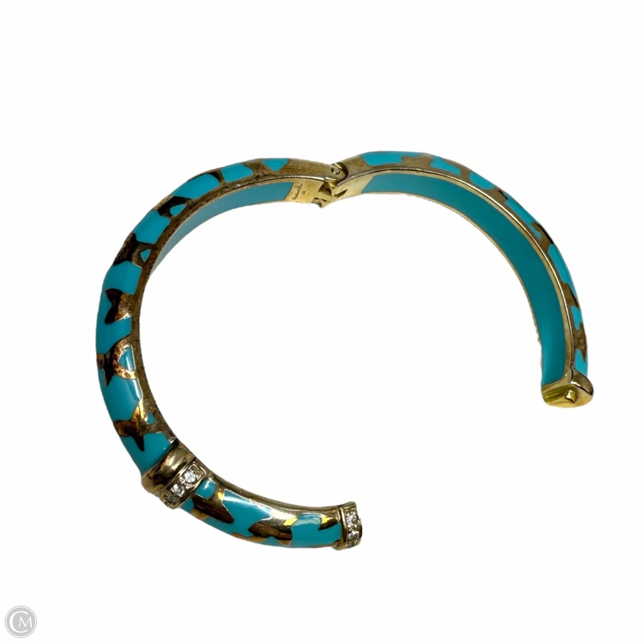 Topaz Farfalle Hinged Bangle Bracelet By Angelique de Paris