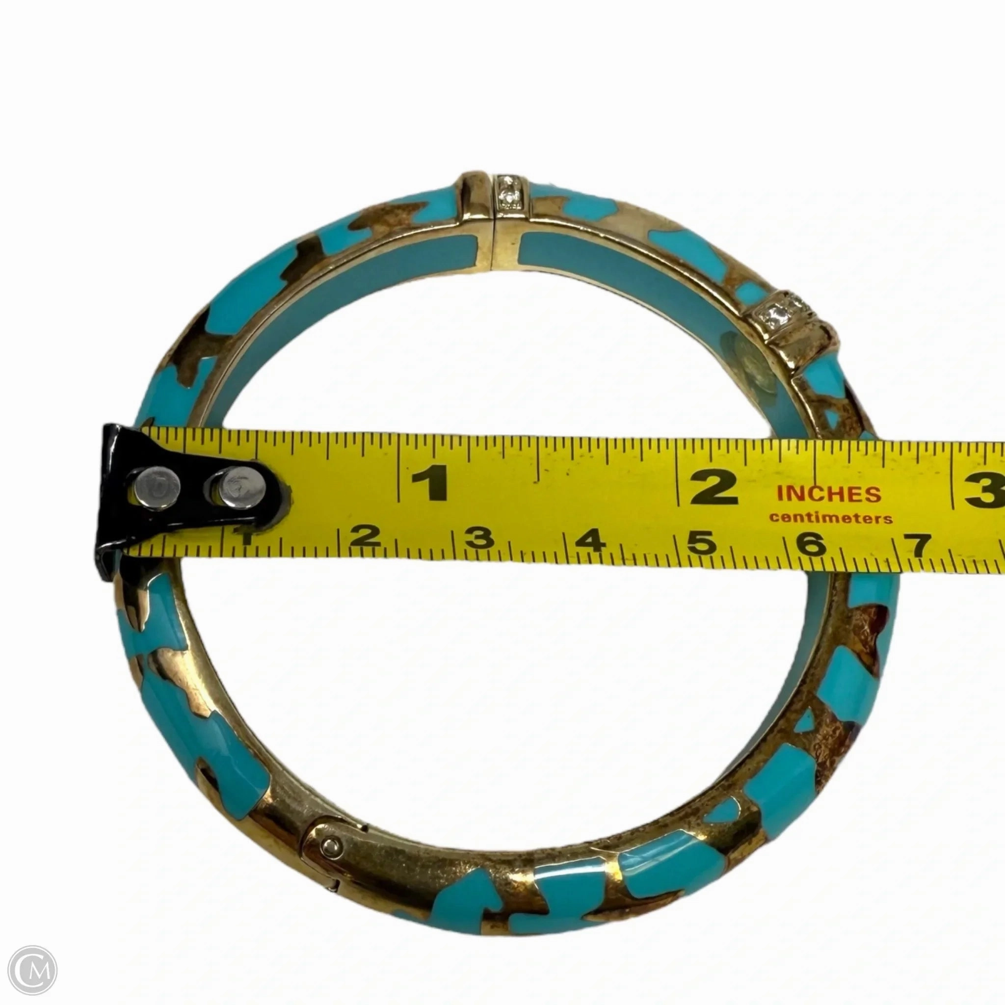 Topaz Farfalle Hinged Bangle Bracelet By Angelique de Paris