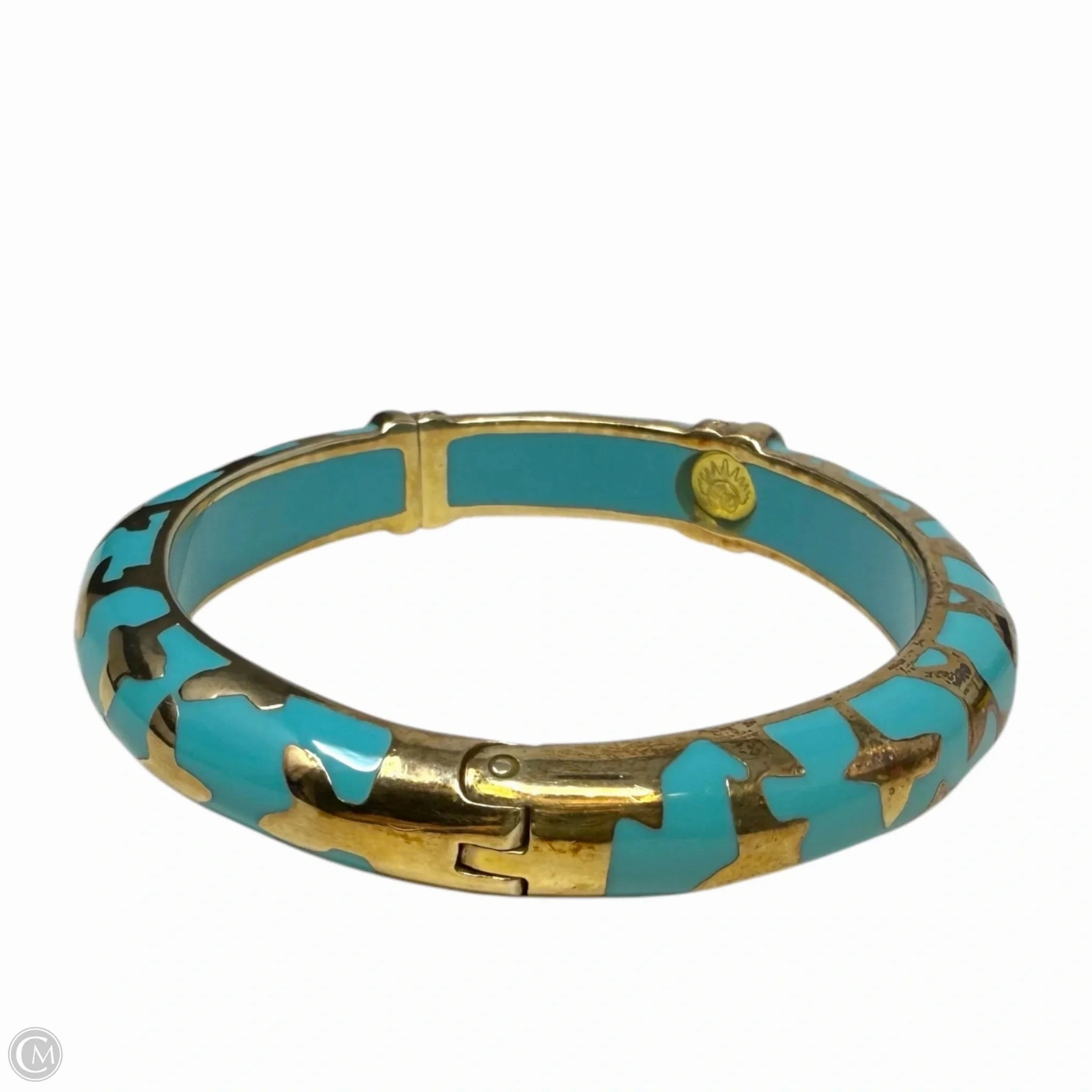 Topaz Farfalle Hinged Bangle Bracelet By Angelique de Paris