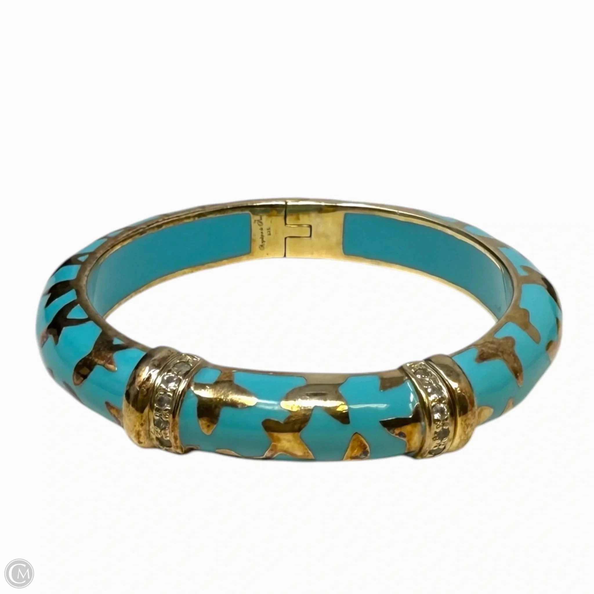 Topaz Farfalle Hinged Bangle Bracelet By Angelique de Paris