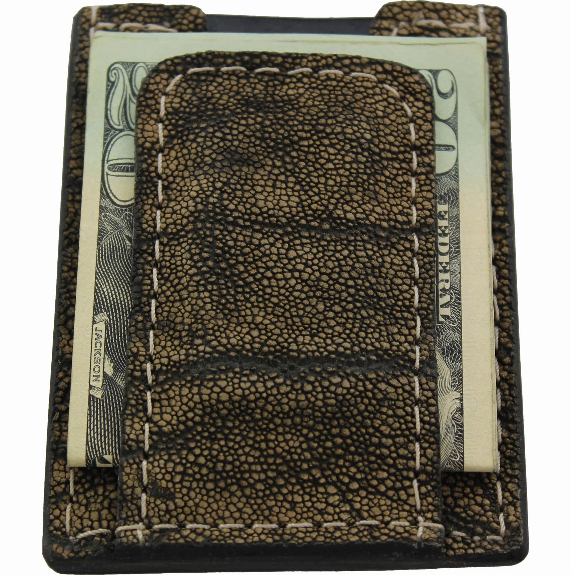 Tree Bark Elephant Money Clip Wallet With Credit Card Slots