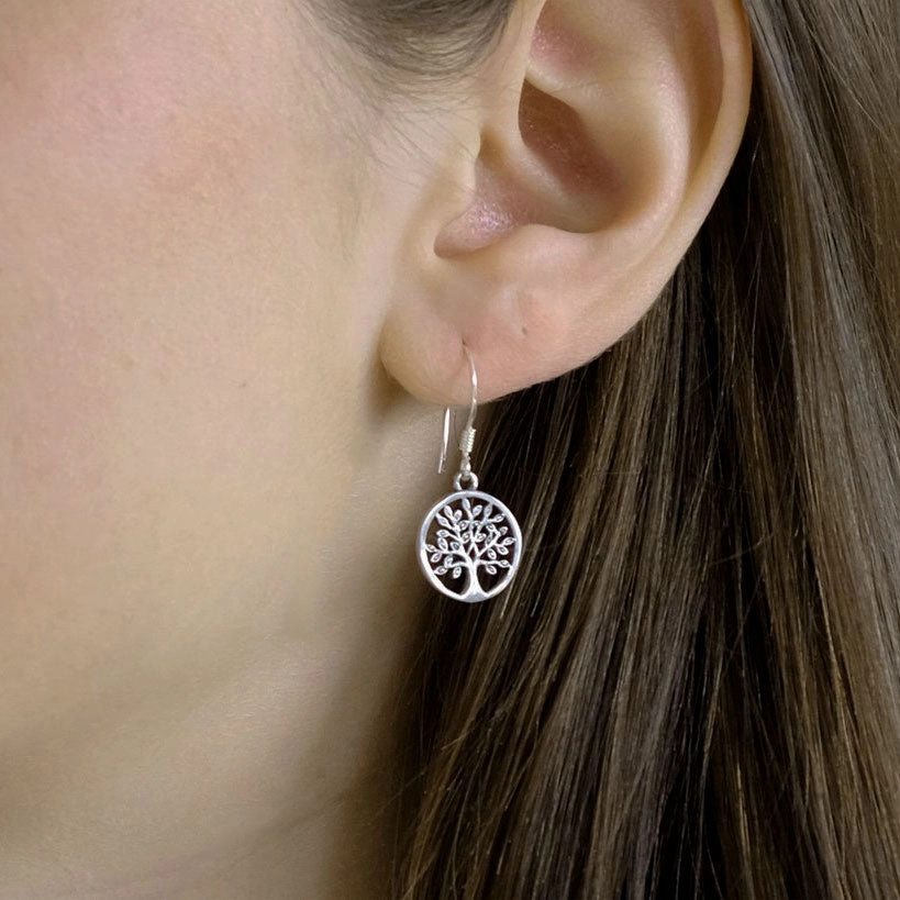 Tree of Life Earrings - Sterling Silver, Indonesia