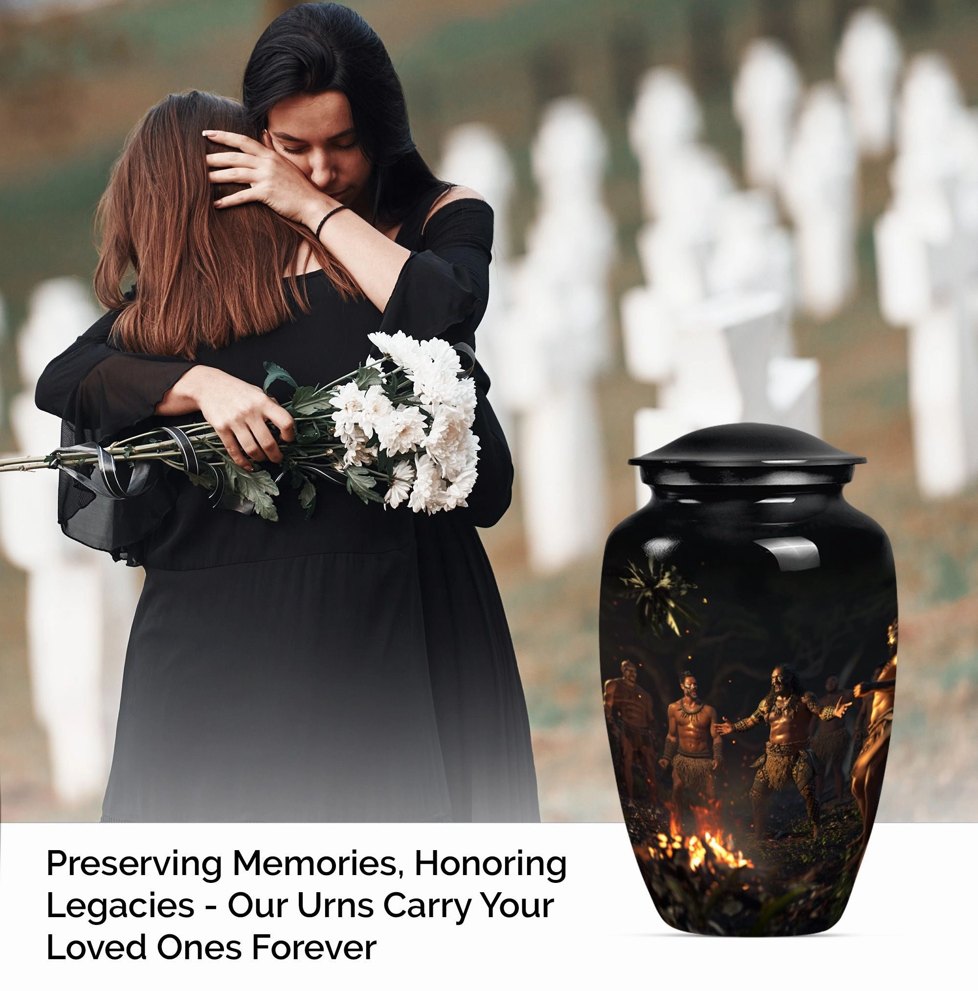 Tribe Man Urn - Cremation Tribute for Great Men Ashes