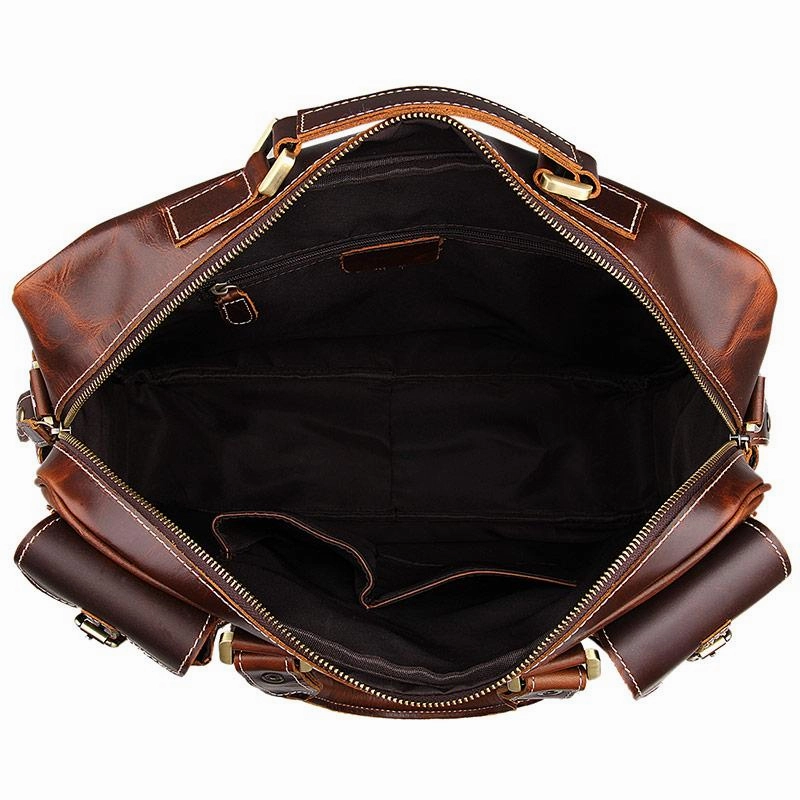 TucciPolo 7028C Fashion Style Rare Cow Leather Men's Briefcase Laptop Bag