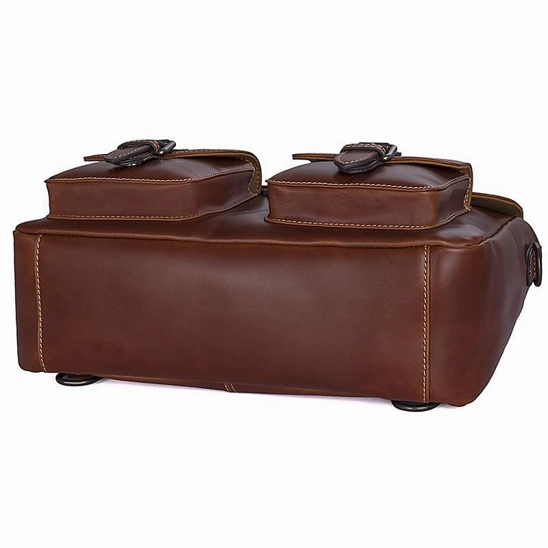 TucciPolo 7376B Mens Genuine Vintage Cow Leather Briefcase Laptop Shoulder Bag