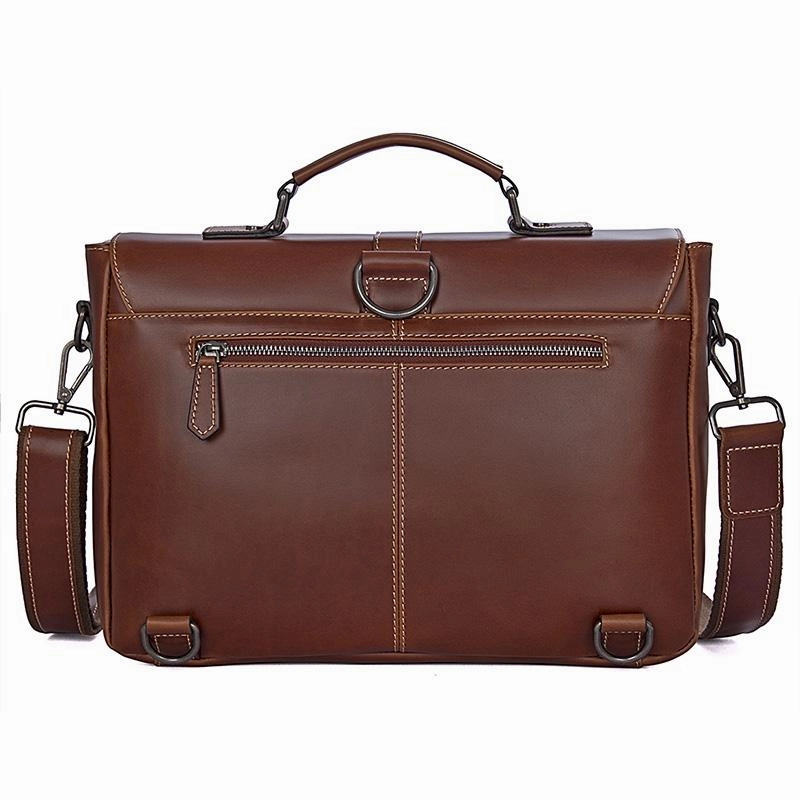 TucciPolo 7376B Mens Genuine Vintage Cow Leather Briefcase Laptop Shoulder Bag