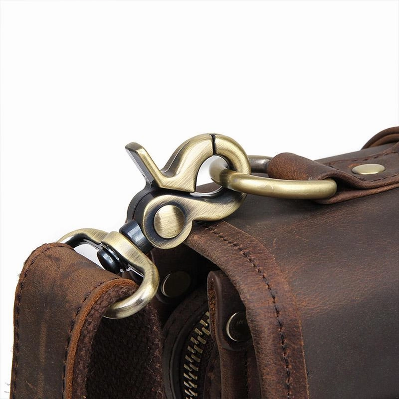 TucciPolo 7397R Mens Dark Brown Messenger Leather Laptop Briefcase Bag