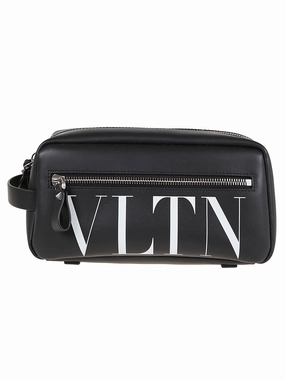 Valentino VLTN Logo Printed Zip-Up Wash Bag