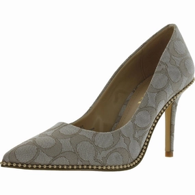Waverly  Haircalf Pum Womens Jacquard Pointed Toe Evening Heels