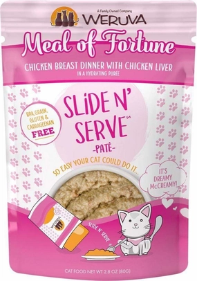 Weruva Slide N' Serve Grain Free Meal of Fortune Chicken Breast Dinner with Chicken Liver Wet Cat Food Pouch Single