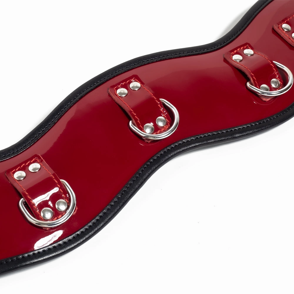 Zorba Lockable Padded Patent Leather Posture Collar